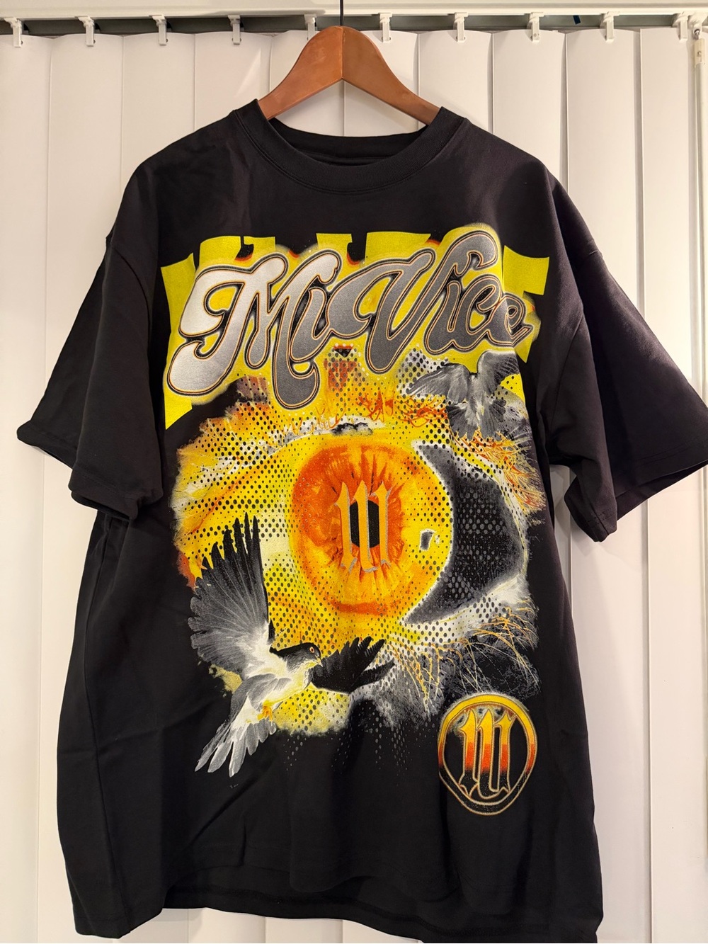 Evil Vice Black Short-Sleeve Graphic Tee with Yellow Accent - NWOT